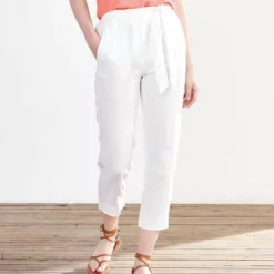 Hatley Paper Bag Pants in White - women