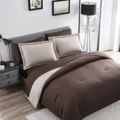 The Nesting Company Chestnut Reversible 7 Piece bed in a bag Comforter Set