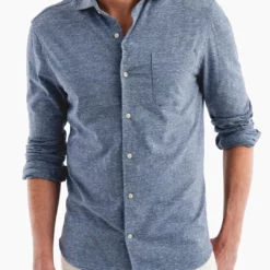Johnnie-O Men'S Zion Hangin' Out Cutaway Collar Shirt in Indigo