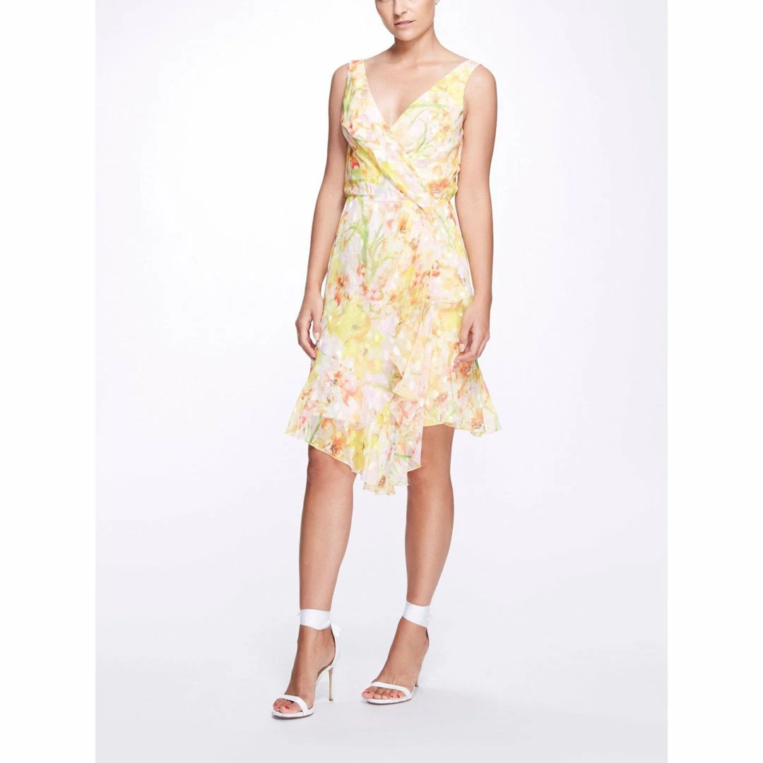 Marchesa Sleeveless Burnout Chiffon Wrap Dress - women 3 Marchesa Sleeveless Burnout Chiffon Wrap Dress - women