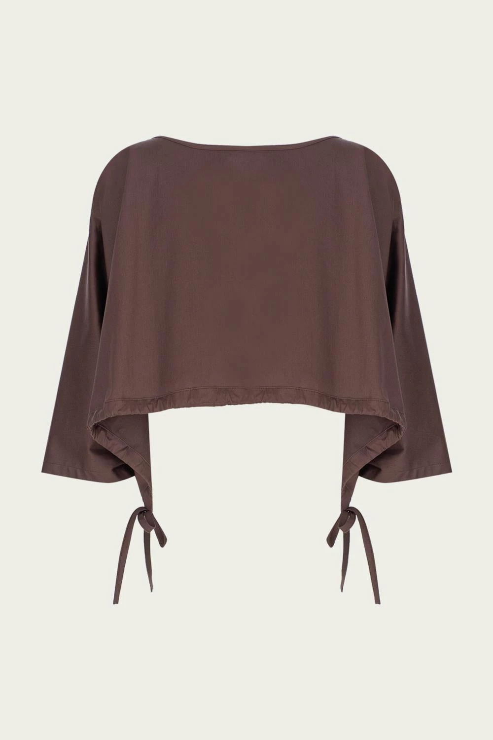 Zeynep Arcay Oversized Crop Top in Brown - women 4 Zeynep Arcay Oversized Crop Top in Brown - women - Image 2