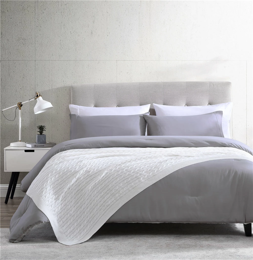 The Nesting Company Oak 100% Cotton Cable Knitted 50" x 70" Throw 4 The Nesting Company Oak 100% Cotton Cable Knitted 50" x 70" Throw - Image 2