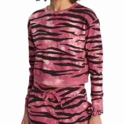 Sundown by Splendid Jada Womens Tiger Print Crewneck Sweatshirt