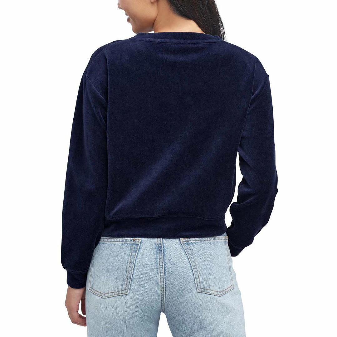 Sundown by Splendid Jada Womens Cropped Velour Sweatshirt 4 Sundown by Splendid Jada Womens Cropped Velour Sweatshirt - Image 2