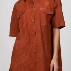 Zeynep Arcay Suede Shirt Dress in Feral Earth - women -Shop Premium Outlets Sales d276b9953814430183f35e8e1569a3c6 1080x