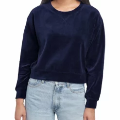 Sundown by Splendid Jada Womens Cropped Velour Sweatshirt