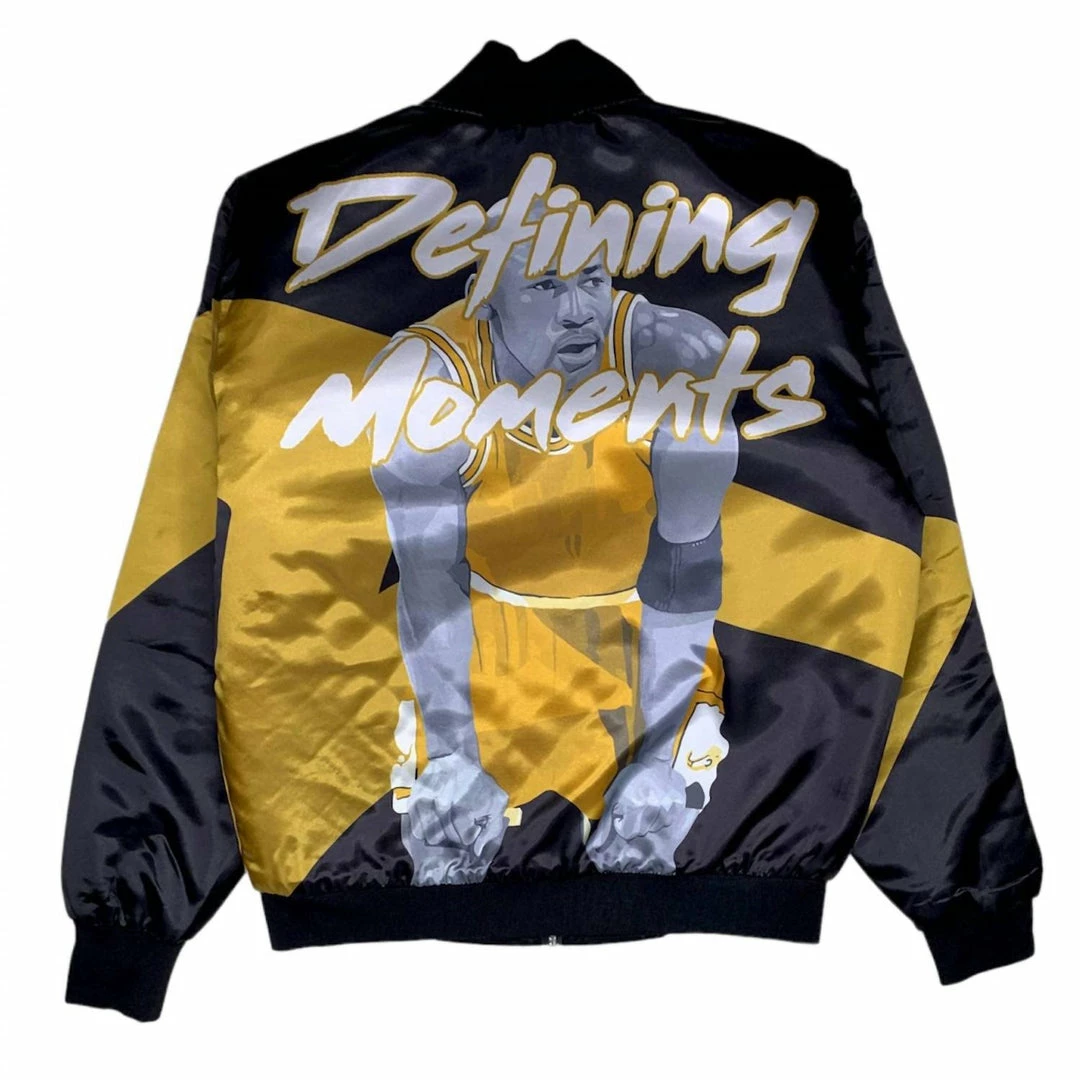 Retro Label Men'S Defining Moment Satin Jacket in Black/Gold 4 Retro Label Men'S Defining Moment Satin Jacket in Black/Gold - Image 2