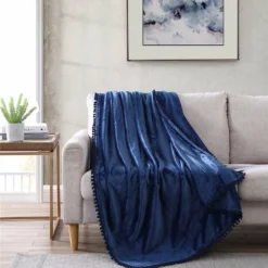 The Nesting Company Walnut Flannel Pompom 50" x 70" Throw -Shop Premium Outlets Sales d72d1e43f9e143f18739712d5c6193f6 1080x