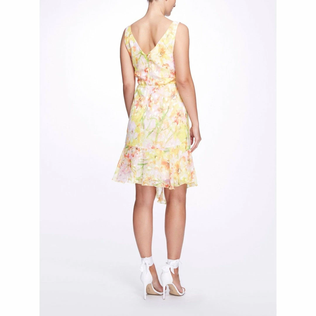 Marchesa Sleeveless Burnout Chiffon Wrap Dress - women 5 Marchesa Sleeveless Burnout Chiffon Wrap Dress - women - Image 3