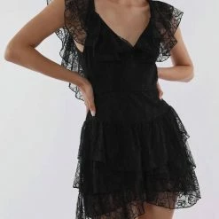 Sau Lee Alice Mini Dress in Black - women