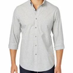 Club Room Mens Cotton Dot Casual Shirt