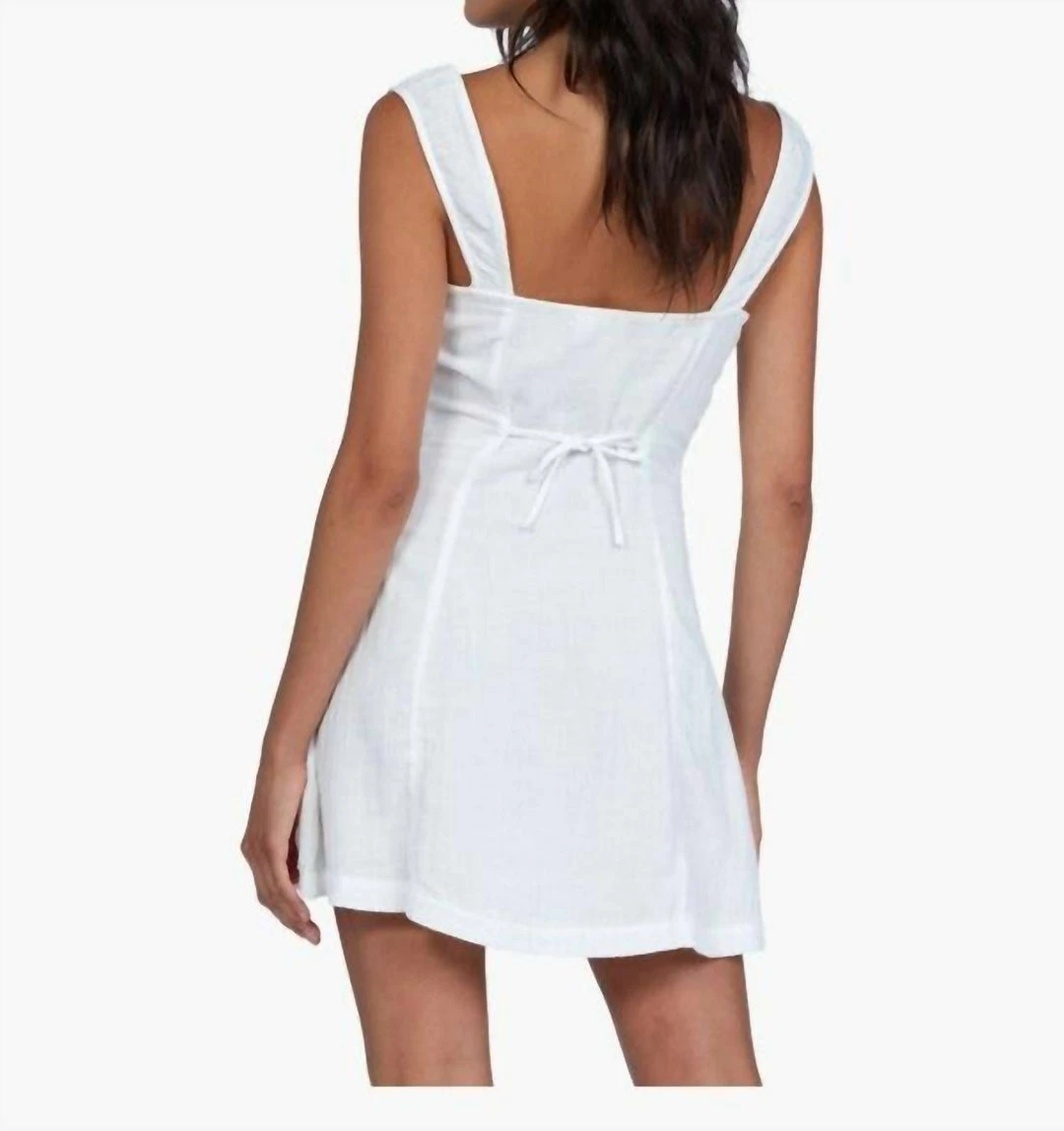 Roxy Ladies Think Again Mini Dress in Snow White - women 5 Roxy Ladies Think Again Mini Dress in Snow White - women - Image 3