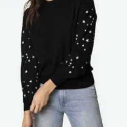 27 Miles Malibu Celeste Embroidered Star Pullover in Black - women