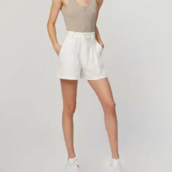 Zeynep Arcay Strap Zip Knit Bodysuit in Sand - women