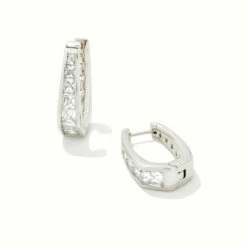 Kendra Scott Parker Hoop Earrings - Rhd 160 in Silver - women